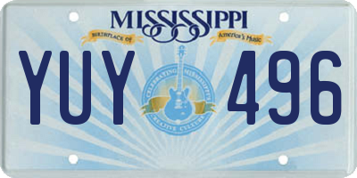 MS license plate YUY496