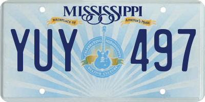MS license plate YUY497