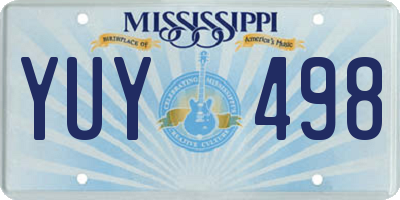 MS license plate YUY498