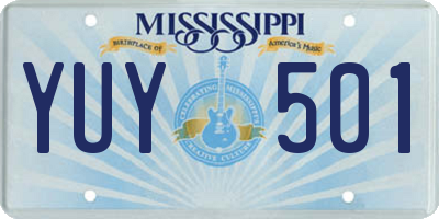 MS license plate YUY501