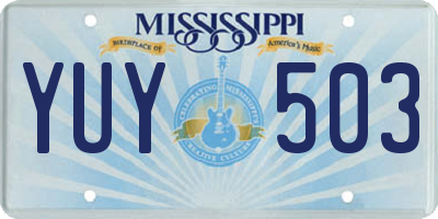 MS license plate YUY503