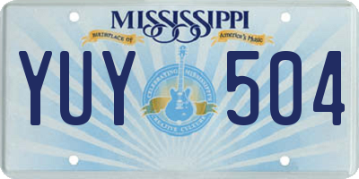 MS license plate YUY504