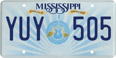 MS license plate YUY505