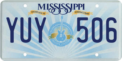 MS license plate YUY506