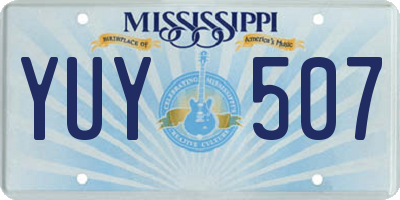 MS license plate YUY507