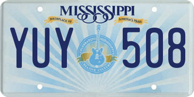 MS license plate YUY508