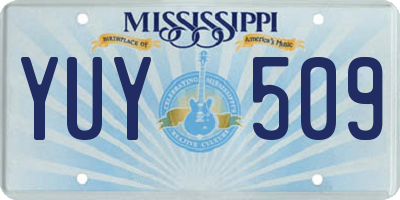 MS license plate YUY509
