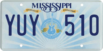 MS license plate YUY510