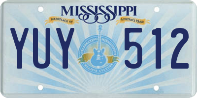 MS license plate YUY512