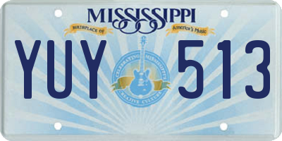 MS license plate YUY513