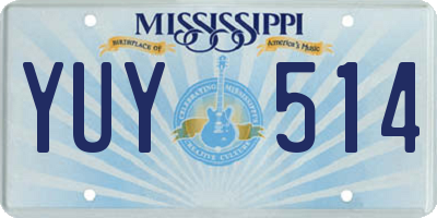 MS license plate YUY514