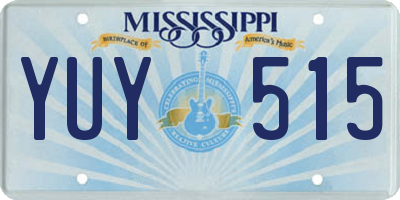 MS license plate YUY515