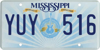 MS license plate YUY516
