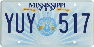 MS license plate YUY517
