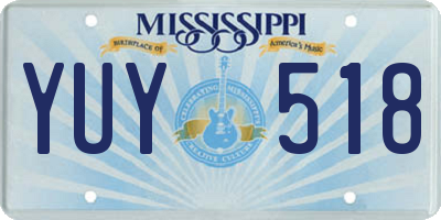 MS license plate YUY518