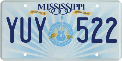 MS license plate YUY522