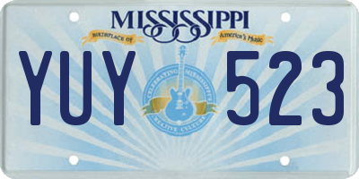 MS license plate YUY523