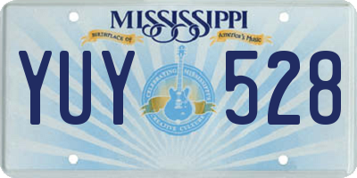 MS license plate YUY528