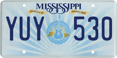 MS license plate YUY530