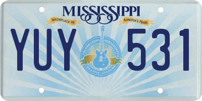 MS license plate YUY531