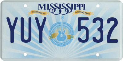 MS license plate YUY532