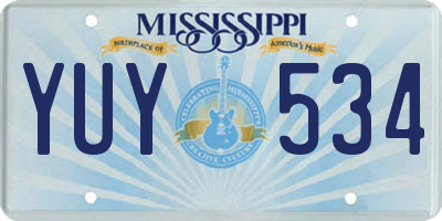 MS license plate YUY534