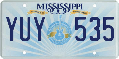 MS license plate YUY535