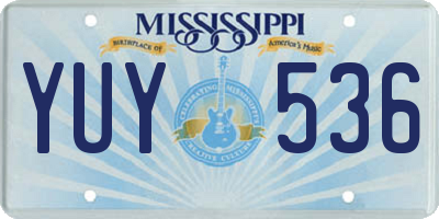 MS license plate YUY536