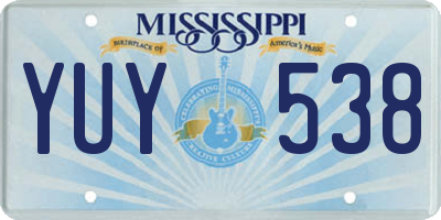 MS license plate YUY538