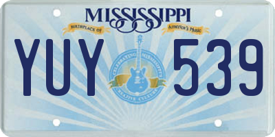 MS license plate YUY539
