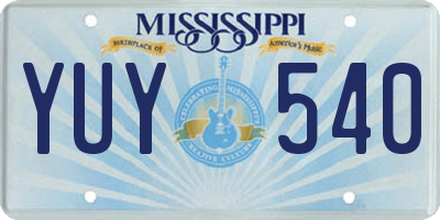 MS license plate YUY540