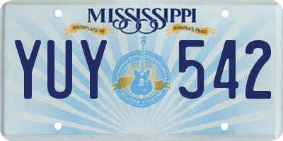 MS license plate YUY542