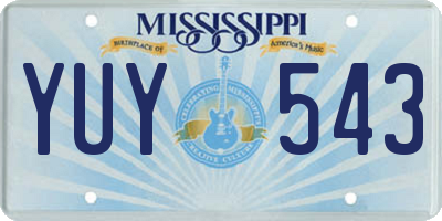 MS license plate YUY543
