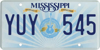 MS license plate YUY545