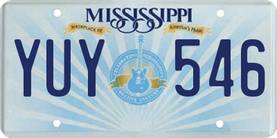 MS license plate YUY546