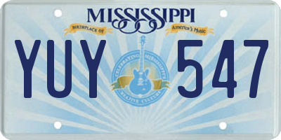 MS license plate YUY547