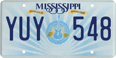 MS license plate YUY548