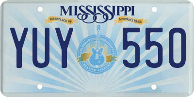 MS license plate YUY550