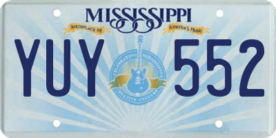 MS license plate YUY552