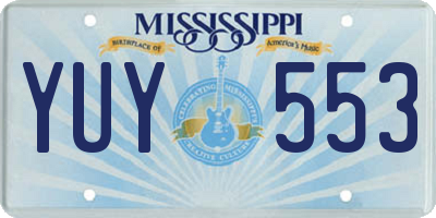 MS license plate YUY553