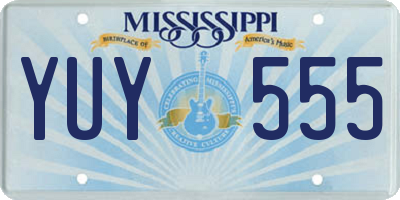 MS license plate YUY555