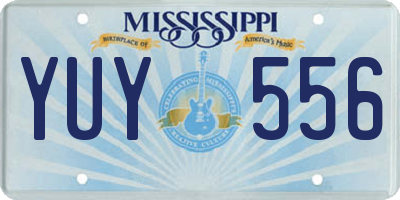 MS license plate YUY556