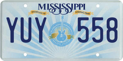 MS license plate YUY558