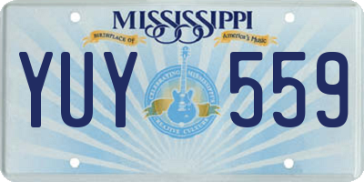 MS license plate YUY559