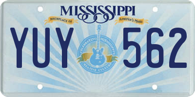 MS license plate YUY562