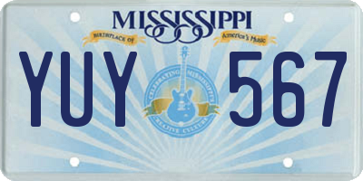 MS license plate YUY567