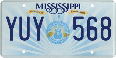 MS license plate YUY568