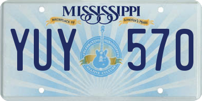 MS license plate YUY570