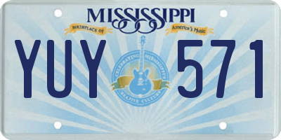 MS license plate YUY571