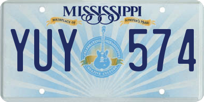 MS license plate YUY574